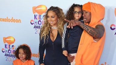 Nick Cannon and Mariah Carey with their kids