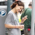 Katie Holmes looks happy while taking a break from filming in New Orleans.