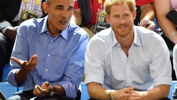 Prince Harry and former President Barack Obama watch wheelchair basketball at the Invictus Games at the Pan Am sports centre in Toronto, Canada on September 29, 2017.
Invictus Games, Toronto, Canada - 29 Sep 2017