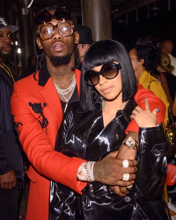 Offset, Cardi BHelmut Long Seen By Shayne Oliver Show, Front Row, Spring Summer 2018, New York Fashion Week, USA - Sep 11, 2017