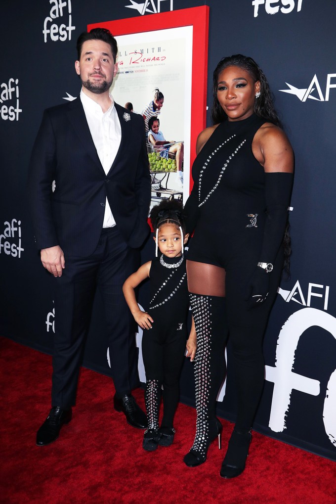 Serena Williams and her family on the red carpet