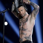 Adam Levine of Maroon 5 performs during halftime of the NFL Super Bowl 53 football game between the Los Angeles Rams and the New England Patriots, in Atlanta Patriots Rams Super Bowl Football, Atlanta, USA - 03 Feb 2019