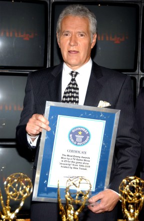 Alex Trebek
'JEOPARDY!' THE GUINNESS BOOK OF RECORDS NUMBER 1 GAME SHOW OF ALL TIME, LOS ANGELES, AMERICA  - 01 NOV 2005