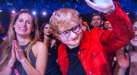 Video grab of Ed Sheeran and his girlfriend Cherry Seaborn at the Brit Awards on Feb 21st.Pop star Ed Sheeran has revealed that his fiancee MADE an engagement ring for him, after responding to rumours that he secretly tied the knot.The Shape of You singer, who was spotted wearing a silver band on his wedding finger at a gig earlier this week, said his childhood sweetheart, Cherry Seaborn, made the ring for him out of silver plate.The 27-year-old, whose interview on the red carpet at the BRIT Awards was shown on ITV's Lorraine this morning, said: "It's the same commitment either way, so Cherry made it for me out of silver plate and I really like it. I haven't told anyone else about it yet."* No UK Papers Or Web * Magazines Only / Worldwide RightsPictured: Cherry Seaborn,Ed SheeranRef: SPL4188722 240218 NON-EXCLUSIVEPicture by: Flynet - SplashNews / SplashNews.comSplash News and PicturesUSA: +1 310-525-5808London: +44 (0)20 8126 1009Berlin: +49 175 3764 166photodesk@splashnews.comWorld Rights