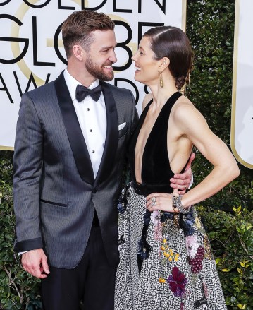 Justin Timberlake and Jessica Biel 74th Annual Golden Globe Awards, Arrivals, Los Angeles, USA - 08 Jan 2017 Justin Timberlake (L) and Jessica Biel (R) arrive for the 74th annual Golden Globe Awards ceremony at the Beverly Hilton Hotel in Beverly Hills, California, USA, 08 January 2017.