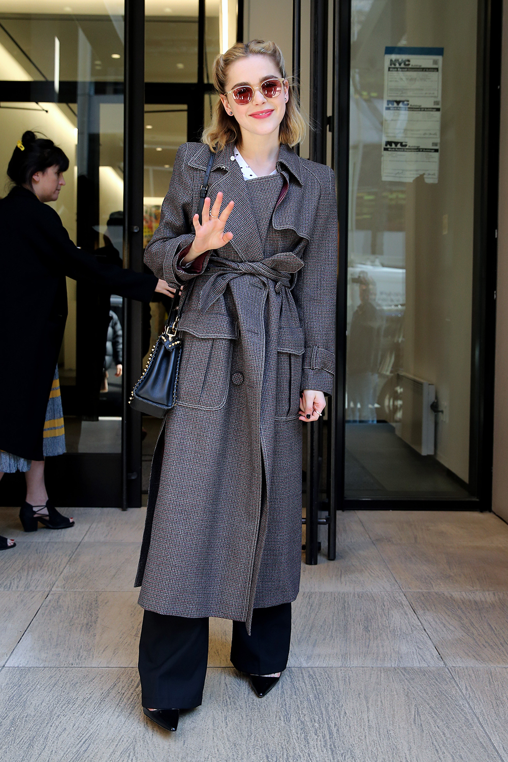 Kiernan Shipka Arrives At Buzzfeed In New York City