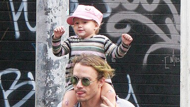 Heath Ledger with his baby daughter Matilda