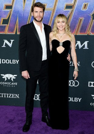 Liam Hemsworth and Miley Cyrus
'Avengers: Endgame' Film Premiere, Arrivals, LA Convention Center, Los Angeles, USA - 22 Apr 2019