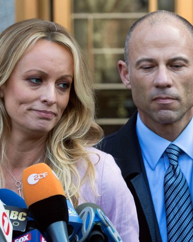 Stormy Daniels, Michael Avenatti. Adult film actress Stormy Daniels, left, stands with her lawyer Michael Avenatti as she speaks outside federal court, in New York
Trump Russia Probe, New York, USA - 16 Apr 2018