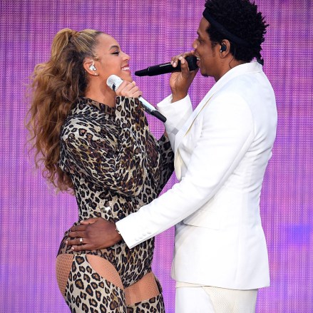 কনসার্টে Beyoncé Knowles এবং Jay Z, 'On the Run II Tour', The London Stadium, UK - 16 জুন 2018