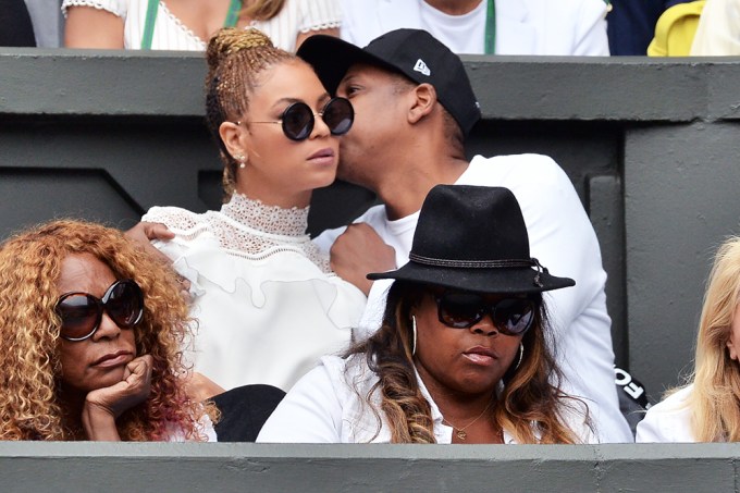 Jay-Z whispers into Beyonce’s ear at Wimbledon 2016