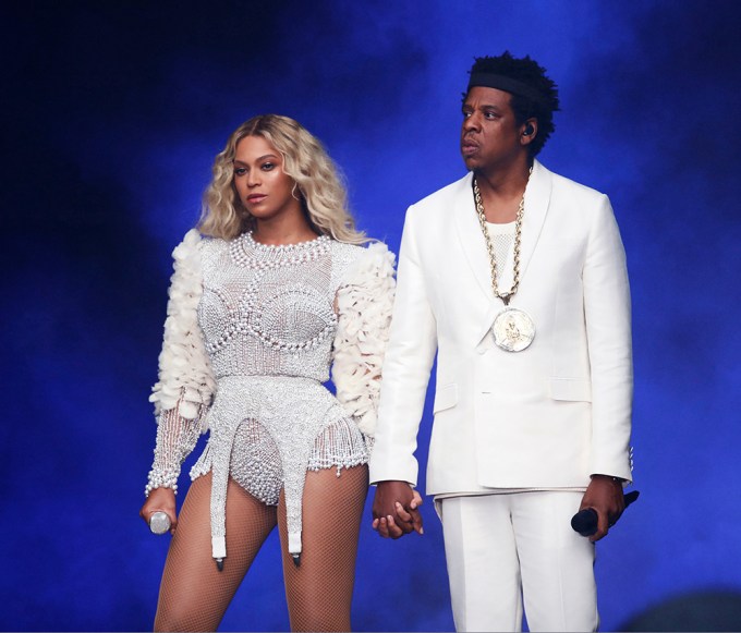Beyonce smoulders with Jay-Z wearing Balmain in concert