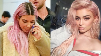 Kim Kardashian Kylie Jenner Pink Hair
