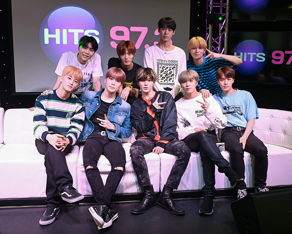 Taeyong, Taeil, Yuta, Jaehyun, Winwin, Mark, Haechan, Johnny, Doyoung
NCT 127 at radio station Hits 97.3, Fort Lauderdale, USA - 29 Apr 2019