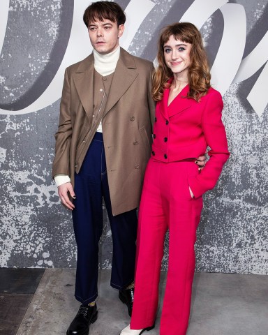 Charlie Heaton and Natalia Dyer pose for photographers upon arrival at the Dior Men's fashion collection presented in London
Dior Men Fashion Photo Call, London, United Kingdom - 09 Dec 2021