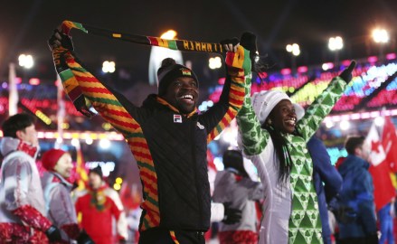 Athletes from Africa walk in the stadium during the closing ceremony of the 2018 Winter Olympics in Pyeongchang, South Korea
Olympics Closing Ceremony, Pyeongchang, South Korea - 25 Feb 2018