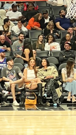 Los Angeles, CA  - Kendall and Kylie Jenner sit courtside at the Clippers game and appear to be closer than ever as they spent the whole time talking and checking out the action on the court.  Kylie appeared to be drinking a margarita as she watched alongside her sister who was there to support her boyfriend Devin Booker.Pictured: Kendall Jenner, Kylie JennerBACKGRID USA 6 APRIL 2022 BYLINE MUST READ: BACKGRIDUSA: +1 310 798 9111 / usasales@backgrid.comUK: +44 208 344 2007 / uksales@backgrid.com*UK Clients - Pictures Containing ChildrenPlease Pixelate Face Prior To Publication*