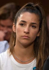 American gymnast and two-time Olympic gold medalist Aly Raisman listens as the United States Senate Committee on Commerce, Science and Transportation Subcommittee on Consumer Protection, Product Safety, Insurance, and Data Security holds a hearing "Regarding the Future of Amateur Athlete Safety" on Capitol Hill  Raisman is one of the many victims sexually abused by former US Olympic team physician, Larry Nassar.
Senate Commerce, Science and Transportation subcommittee hearing on 'Strengthening and Empowering US Amateur Athletes - Moving Forward With Solutions'., Washington, USA - 24 Jul 2018