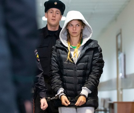 Anastasia Vashukevich, also known on social media as Nastya Rybka is escorted in the court room in Moscow, Russia, . The Belarusian model Vashukevich, who claimed last year that she had evidence of Russian interference in the election of Donald Trump as U.S. president, was arrested upon arrival in Moscow on Thursday following deportation from Thailand
Russia Thailand Sex Trial, Moscow, Russian Federation - 19 Jan 2019