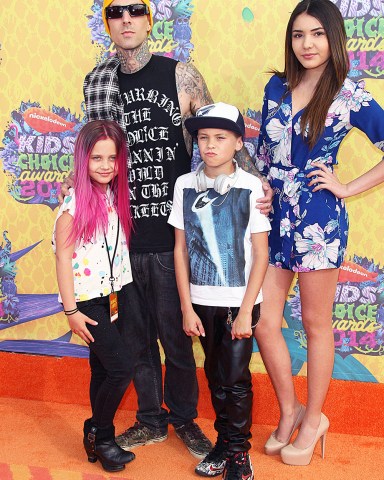 Travis Barker and family
Nickelodeon's 27th Annual Kids Choice Awards, Arrivals, Los Angeles, America - 29 Mar 2014
