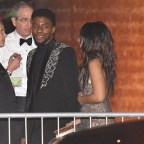 Chadwick Boseman, Regina Hall, and Gabrielle Union exit the 2018 Vanity Fair Oscar Party