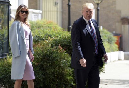 Donald Trump, Melania Trump President Donald Trump and first lady Melania Trump leave after attending services at St. John's Church in Washington, . The president last week named today a National Day of Prayer for victims of Hurricane Harvey
Trump Church, Washington, USA - 03 Sep 2017