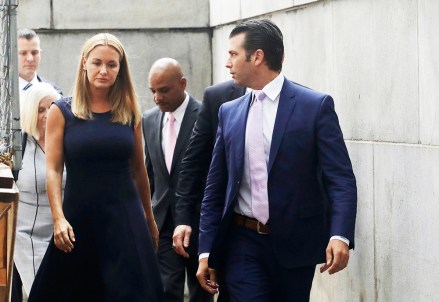 Donald Trump Jr. and his wife Vanessa arrive for a divorce hearing, in New York. The Trumps were married in 2005 and have five children
Donald Trump Jr Divorce, New York, USA - 26 Jul 2018
