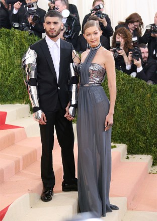 Katy Perry, Jessica Chastain, FKA Twigs (L) and Robert Pattinson, Nicki Minaj, Madonna, Kristen Stewart arrive at the 2016 Met Gala, Costume Institute Benefit at The Metropolitan Museum of Art celebrating the opening of Manus x Machina: Fashion in an Age of Technology. Pictured: Gigi Hadid and Zayn Malik,Gigi HadidZayn MalikKaty PerryJessica ChastainFKA Twigs (L)Robert PattinsonNicki MinajKristen StewartMadonnaRef: SPL1274189 020516 NON-EXCLUSIVEPicture by: SplashNews.comSplash News and PicturesLos Angeles: 310-821-2666New York: 212-619-2666London: +44 (0)20 7644 7656Berlin: +49 175 3764 166photodesk@splashnews.comWorld Rights