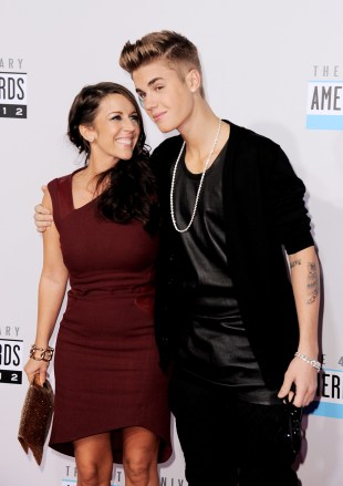 Pattie Malette, left, and Justin Bieber arrive at the 40th Anniversary American Music Awards, in Los Angeles
2012 American Music Awards Arrivals, Los Angeles, USA
