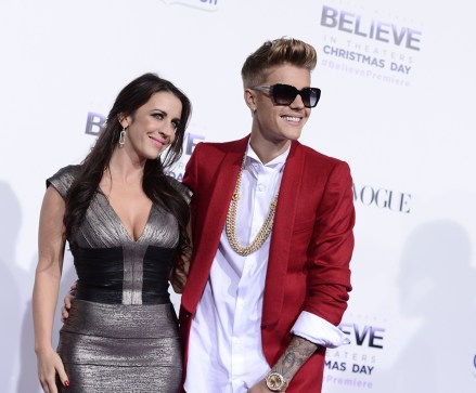 Singer Justin Bieber, right, and his Mother Pattie Mallette, arrive at the premiere of the feature film "Justin Bieber's Believe" at Regal Cinemas L.A. Live on in Los Angeles
World Premiere of "Justin Bieber's Believe" - Red Carpet, Los Angeles, USA