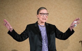 In this Aug. 19, 2016, file photo, Supreme Court Justice Ruth Bader Ginsburg is introduced during the keynote address for the State Bar of New Mexico's Annual Meeting in Pojoaque, N.M. In different circumstances, Ginsburg might be on a valedictory tour in her final months on the Supreme Court. But in the era of Donald Trump, the 84-year-old Ginsburg is packing her schedule and sending signals she intends to keep her seat on the bench for years. (AP Photo/Craig Fritz, File)