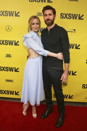 Emily Blunt, left, and John Krasinski, arrive for the world premiere screening of "A Quiet Place" during the South by Southwest Film Festival at the Paramount Theatre, in Austin, Texas2018 SXSW - "A Quiet Place", Austin, USA - 09 Mar 2018