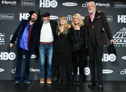 Mike Campbell, Stevie Nicks, Christine McVie, Mick Fleetwood of Fleetwood Mac
Rock and Roll Hall of Fame Induction Ceremony, Press Room, Barclays Center, Brooklyn, USA - 29 Mar 2019
