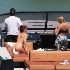 Hailey Baldwin and Bella Hadid on a yacht