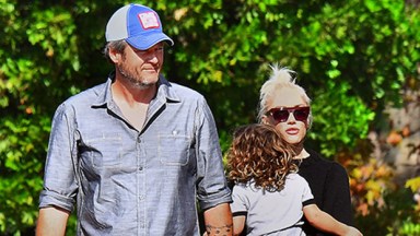 Blake Shelton and Gwen Stefani with her son Apollo