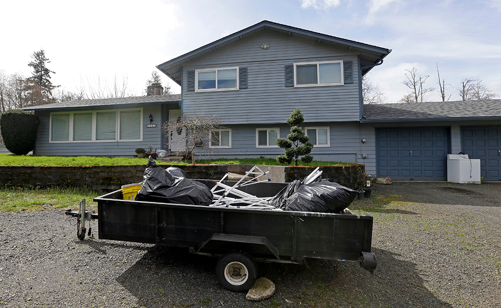 Shows the house in Woodland, Wash., where the Hart Family lived. The Harts' crumpled SUV was found at the bottom of a 100-foot seaside cliff in Northern California, all eight family members presumed dead in a mysterious wreck now under investigation. Five bodies have been recovered, but three children are still missing
SUV Off Cliff, Woodland, USA - 28 Mar 2018