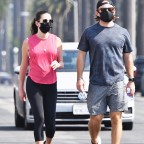 *EXCLUSIVE* Lea Michele goes for a walk with hubby Zandy Reich