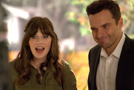 NEW GIRL:  L-R:  Zooey Deschanel and Jake Johnson in the "About Three Years Later" season seven premiere episode of NEW GIRL airing Tuesday, April10 (9:30-10:00 PM ET/PT) on FOX.  ©2018 Fox Broadcasting Co.  Cr:  Ray Mickshaw/FOX