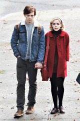Vancouver, CANADA  - *EXCLUSIVE*  - First look on the set of 'Sabrina the Teenage Witch' played by Kiernan Shipka from 'Mad Men' and her on-screen love interest played by Ross Lynch. The two strolled hand-in-hand on the set in Vancouver.

Pictured: Kiernan Shipka, Ross Lynch

BACKGRID USA 4 APRIL 2018 

BYLINE MUST READ: JKING / BACKGRID

USA: +1 310 798 9111 / usasales@backgrid.com

UK: +44 208 344 2007 / uksales@backgrid.com

*UK Clients - Pictures Containing Children
Please Pixelate Face Prior To Publication*