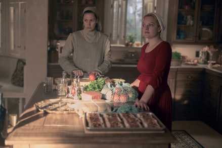Editorial use only. No book cover usage.
Mandatory Credit: Photo by Elly Dassas/MGM/Hulu/Kobal/Shutterstock (10458588de)
Elisabeth Moss as June Osborne
'The Handmaid's Tale' TV Show Season 3 - 2019
Set in a dystopian future, a woman is forced to live as a concubine under a fundamentalist theocratic dictatorship.