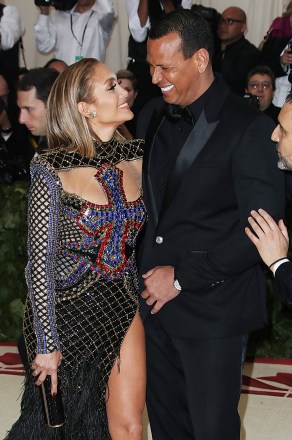 Jennifer Lopez and Alex Rodriguez
The Metropolitan Museum of Art's Costume Institute Benefit celebrating the opening of Heavenly Bodies: Fashion and the Catholic Imagination, Arrivals, New York, USA - 07 May 2018