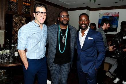 Zachary Quinto, Brian Tyree Henry, Sterling K. Brown==
Global Road Entertainment With The Cinema Society Host The After Party For "Hotel Artemis"==
Society Cafe, at Walker Hotel Greenwich Village, NYC==
May 29, 2018==
©Patrick McMullan==
Photo - Paul Bruinooge/PatrickMcMullan.com==
==