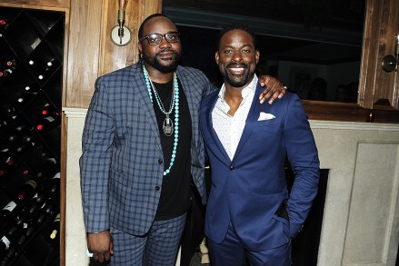 Brian Tyree Henry, Sterling K. Brown==Global Road Entertainment With The Cinema Society Host The After Party For "Hotel Artemis"==Society Cafe at Walker Hotel Greenwich Village, New York, NY==May 29, 2018==©Patrick McMullan==Photo - Paul Bruinooge/PMC====