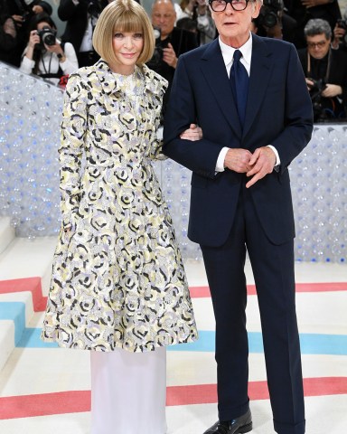 Anna Wintour and Bill Nighy
The Metropolitan Museum of Art's Costume Institute Benefit, celebrating the opening of the Karl Lagerfeld: A Line of Beauty exhibition, Arrivals, New York, USA - 01 May 2023