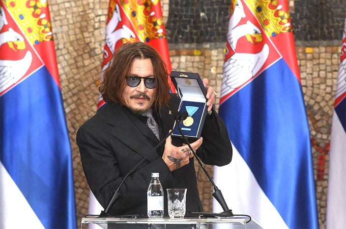 Johnny Depp Receives A Medal In Serbia