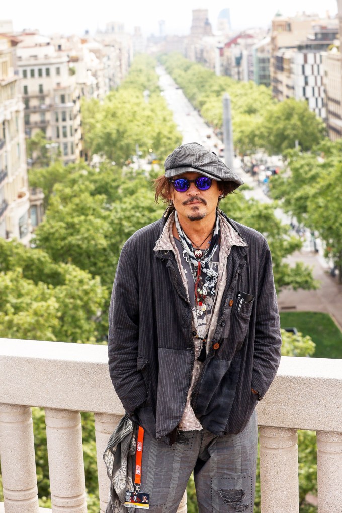 Johnny Depp poses for the press in Spain