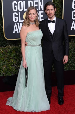 Yvonne Strahovski and Tim Roden at 76th Annual Golden Globe Awards, Arrivals, Los Angeles, USA - January 6, 2019