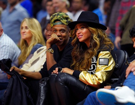 Jay-Z, Beyonce Singers Jay-Z and Beyonce watch the Los Angeles Clippers play the Cleveland Cavaliers during the second half of an NBA basketball game, in Los Angeles. The Cavaliers won 126-121
Cavaliers Clippers Basketball, Los Angeles, USA