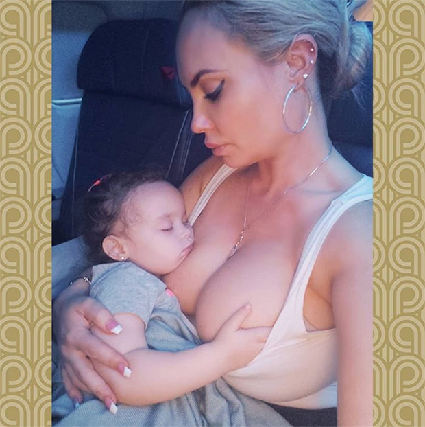 Coco Austin breastfeeding her 2-year-old daughter Chanel Marrow 