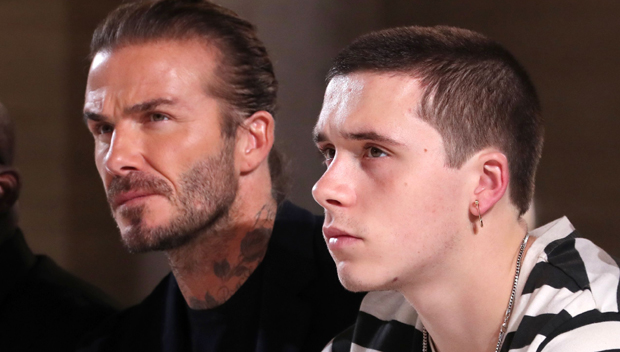 David Beckham Gives Brooklyn Beckham A Kiss Following Surprise Visit Hollywood Life